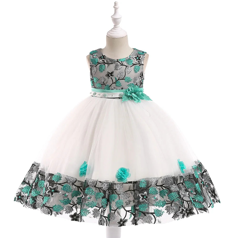 Embroidery Flower Party Dresses