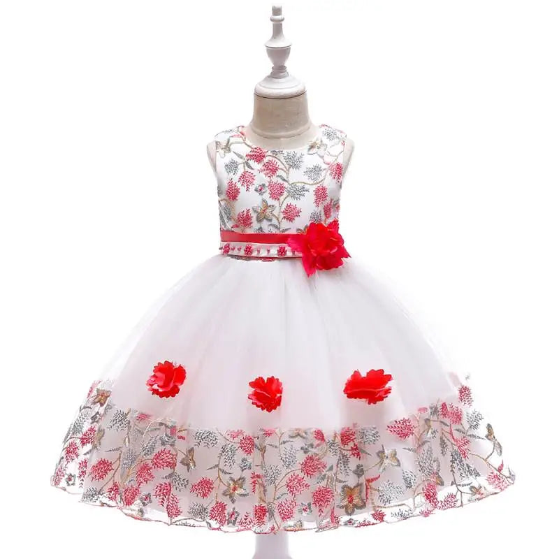 Embroidery Flower Party Dresses