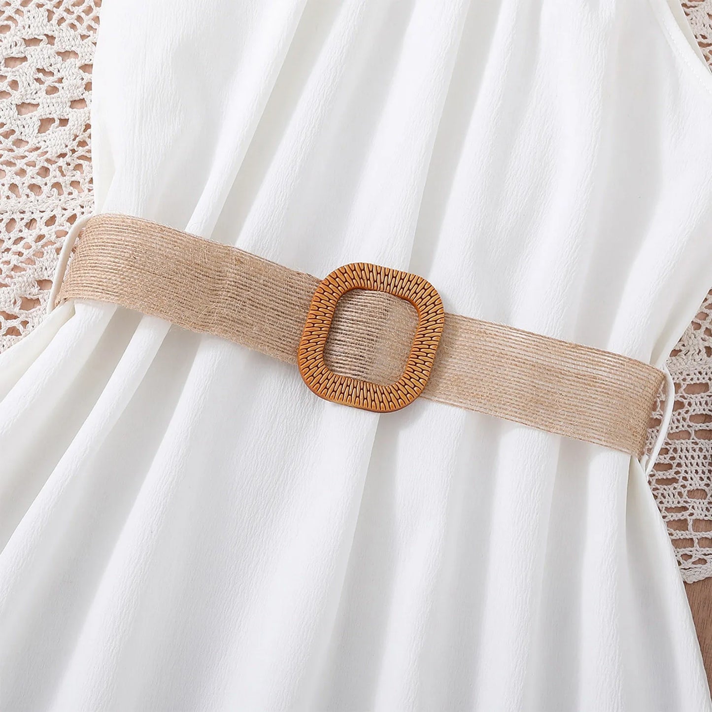 Sleeveless Dress Hanging Neck Belt